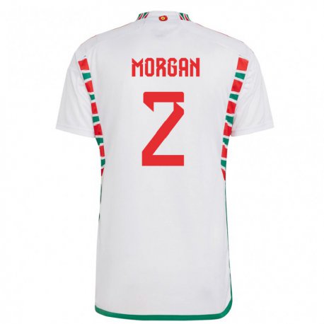 Kandiny Herren Walisische Ffion Morgan #2 Weiß Auswärtstrikot Trikot 22-24 T-shirt