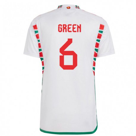 Kandiny Herren Walisische Josephine Green #6 Weiß Auswärtstrikot Trikot 22-24 T-shirt