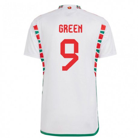 Kandiny Herren Walisische Kayleigh Green #9 Weiß Auswärtstrikot Trikot 22-24 T-shirt