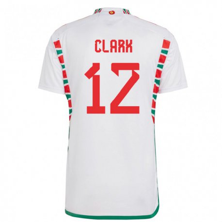 Kandiny Herren Walisische Olivia Clark #12 Weiß Auswärtstrikot Trikot 22-24 T-shirt