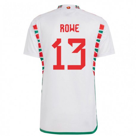 Kandiny Herren Walisische Rachel Rowe #13 Weiß Auswärtstrikot Trikot 22-24 T-shirt