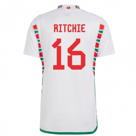Kandiny Herren Walisische Amelia Ritchie #16 Weiß Auswärtstrikot Trikot 22-24 T-shirt