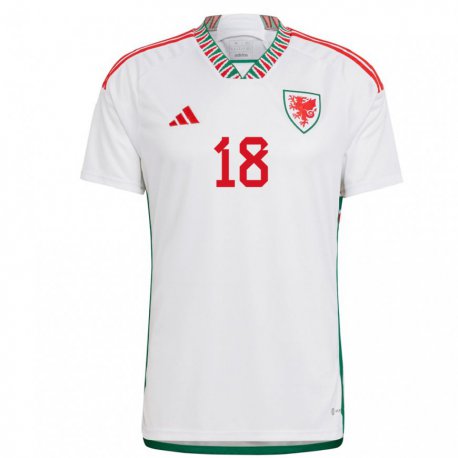 Kandiny Herren Walisische Charlie Estcourt #18 Weiß Auswärtstrikot Trikot 22-24 T-shirt