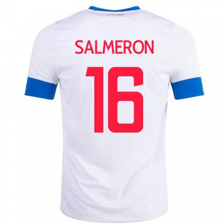 Kandiny Herren Costa-ricanische Andrey Salmeron #16 Weiß Auswärtstrikot Trikot 22-24 T-shirt