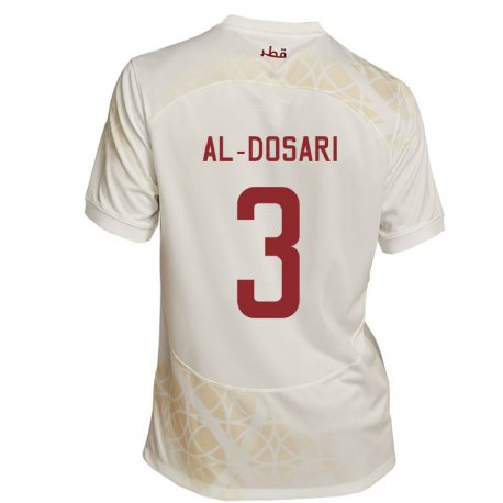 Kandiny Herren Katarische Dana Al Dosari #3 Goldbeige Auswärtstrikot Trikot 22-24 T-shirt