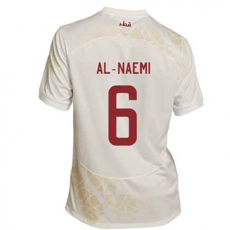 Kandiny Herren Katarische Reem Al Naemi #6 Goldbeige Auswärtstrikot Trikot 22-24 T-shirt