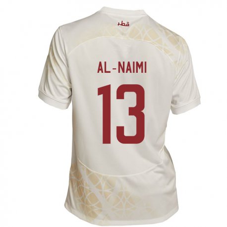 Kandiny Herren Katarische Zahra Al Naimi #13 Goldbeige Auswärtstrikot Trikot 22-24 T-shirt