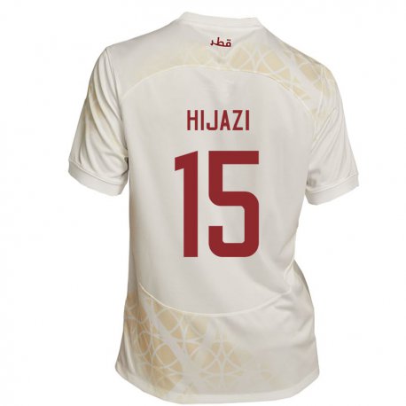 Kandiny Herren Katarische Asalet Hijazi #15 Goldbeige Auswärtstrikot Trikot 22-24 T-shirt