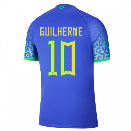 Kandiny Herren Brasilianische Luis Guilherme #10 Blau Auswärtstrikot Trikot 22-24 T-shirt