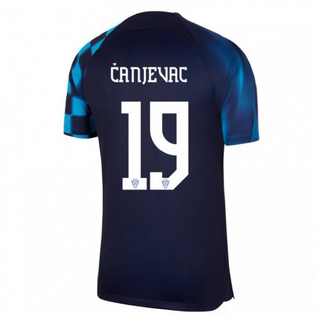 Kandiny Herren Kroatische Janja Canjevac #19 Dunkelblau Auswärtstrikot Trikot 22-24 T-shirt