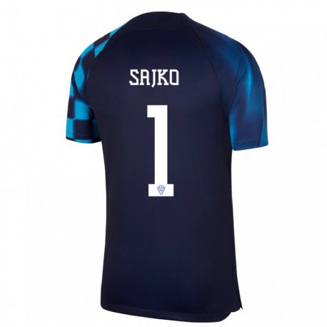 Kandiny Herren Kroatische Tin Sajko #1 Dunkelblau Auswärtstrikot Trikot 22-24 T-shirt