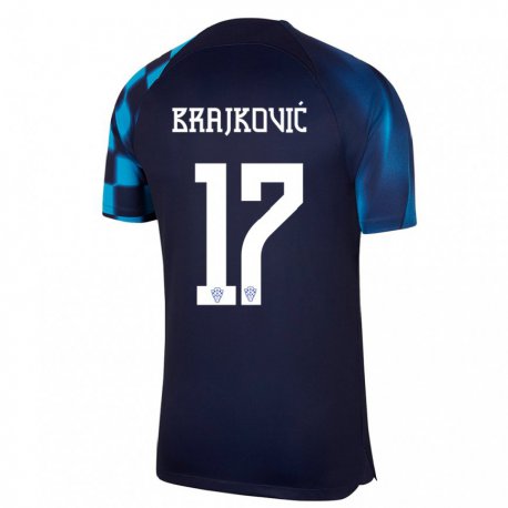 Kandiny Herren Kroatische Roko Brajkovic #17 Dunkelblau Auswärtstrikot Trikot 22-24 T-shirt