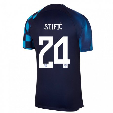 Kandiny Herren Kroatische Mihael Stipic #24 Dunkelblau Auswärtstrikot Trikot 22-24 T-shirt