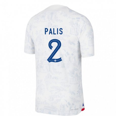 Kandiny Herren Französische Ella Palis #2 Weiß Blau Auswärtstrikot Trikot 22-24 T-shirt