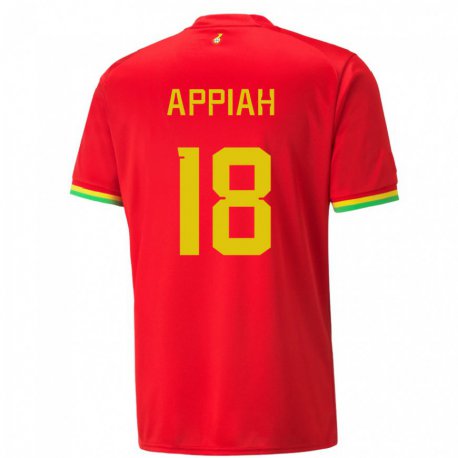 Kandiny Herren Ghanaische Veronica Appiah #18 Rot Auswärtstrikot Trikot 22-24 T-shirt