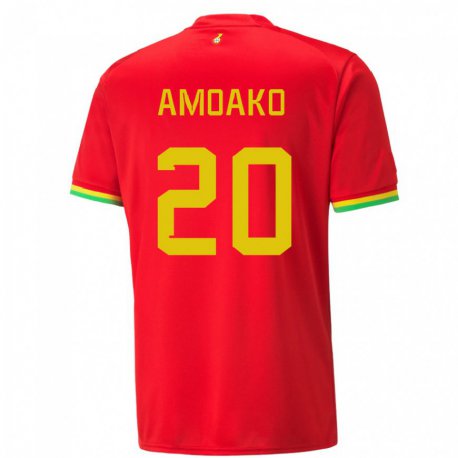 Kandiny Herren Ghanaische Linda Amoako #20 Rot Auswärtstrikot Trikot 22-24 T-shirt