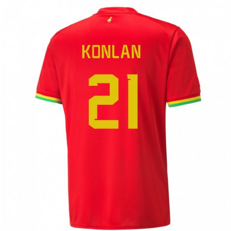 Kandiny Herren Ghanaische Cynthia Konlan #21 Rot Auswärtstrikot Trikot 22-24 T-shirt