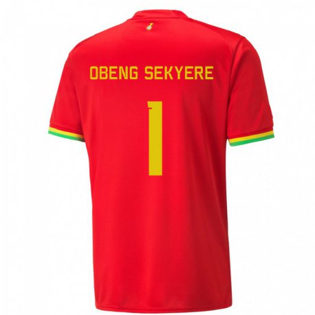 Kandiny Herren Ghanaische Gregory Obeng Sekyere #1 Rot Auswärtstrikot Trikot 22-24 T-shirt