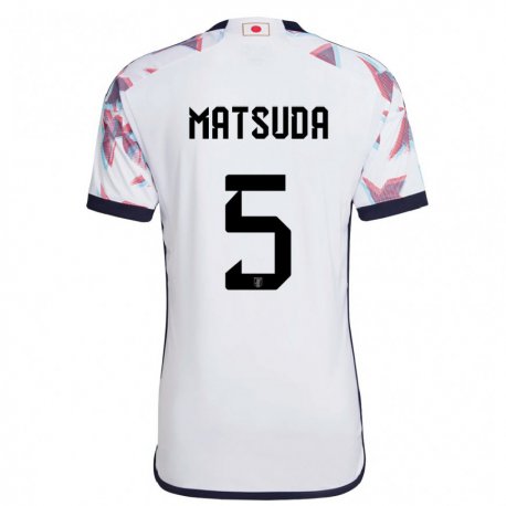 Kandiny Herren Japanische Hayate Matsuda #5 Weiß Auswärtstrikot Trikot 22-24 T-shirt