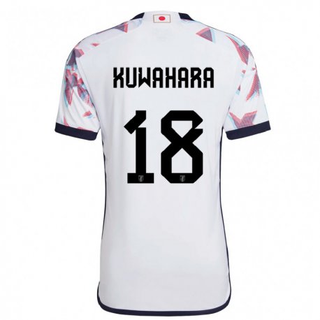 Kandiny Herren Japanische Rikuto Kuwahara #18 Weiß Auswärtstrikot Trikot 22-24 T-shirt
