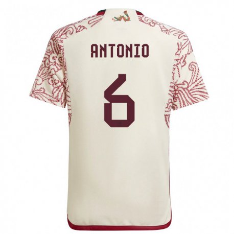 Kandiny Herren Mexikanische Nancy Antonio #6 Wunder Weiß Rot Auswärtstrikot Trikot 22-24 T-shirt