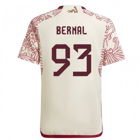 Kandiny Herren Mexikanische Rebeca Bernal #93 Wunder Weiß Rot Auswärtstrikot Trikot 22-24 T-shirt