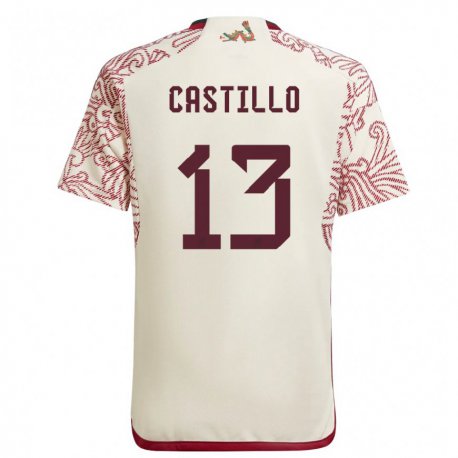 Kandiny Herren Mexikanische Jose Castillo #13 Wunder Weiß Rot Auswärtstrikot Trikot 22-24 T-shirt