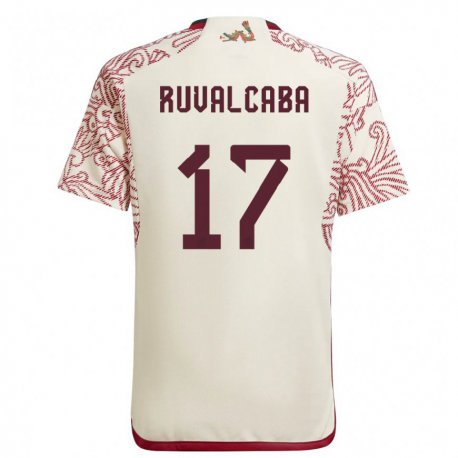 Kandiny Herren Mexikanische Jorge Ruvalcaba #17 Wunder Weiß Rot Auswärtstrikot Trikot 22-24 T-shirt
