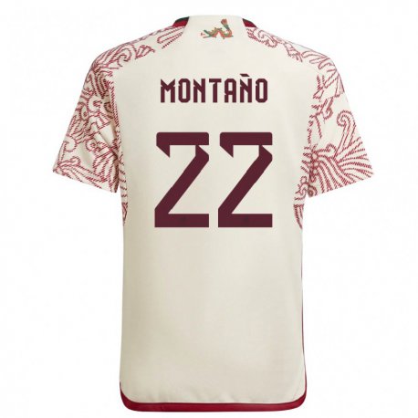 Kandiny Herren Mexikanische Andres Montano #22 Wunder Weiß Rot Auswärtstrikot Trikot 22-24 T-shirt