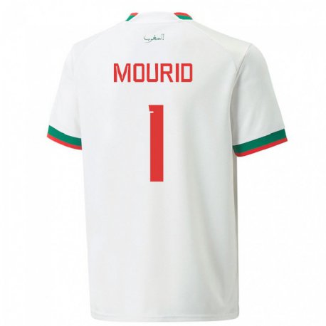 Kandiny Herren Marokkanische Taha Mourid #1 Weiß Auswärtstrikot Trikot 22-24 T-shirt