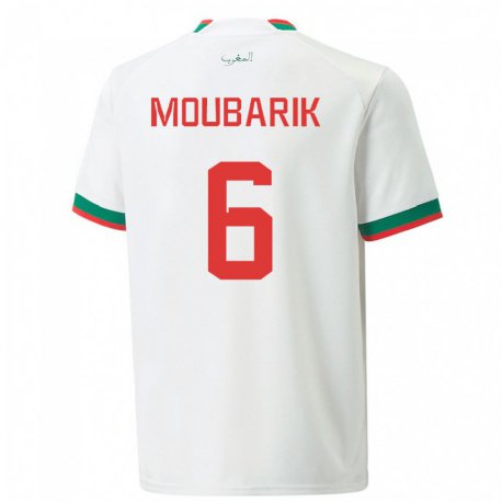 Kandiny Herren Marokkanische El Mehdi Moubarik #6 Weiß Auswärtstrikot Trikot 22-24 T-shirt