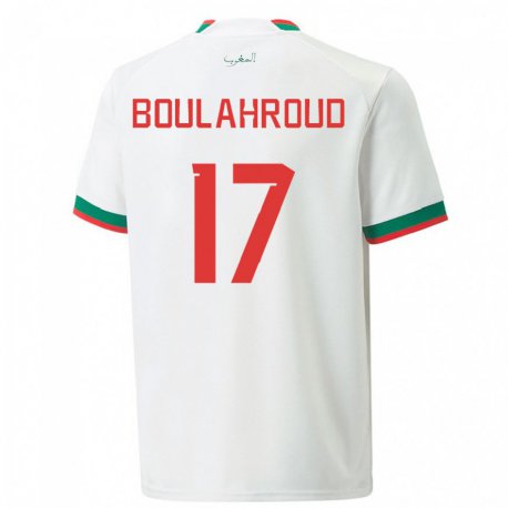 Kandiny Herren Marokkanische Charaf Eddine Boulahroud #17 Weiß Auswärtstrikot Trikot 22-24 T-shirt