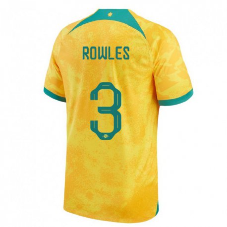 Kandiny Damen Australische Kye Rowles #3 Gold Heimtrikot Trikot 22-24 T-shirt