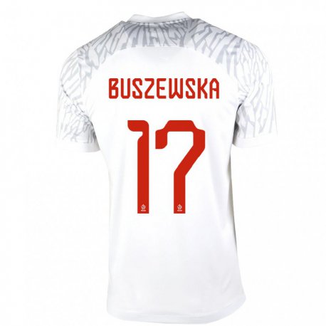 Kandiny Damen Polnische Zofia Buszewska #17 Weiß Heimtrikot Trikot 22-24 T-shirt