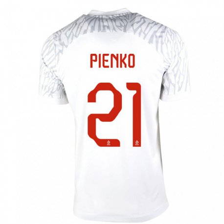 Kandiny Damen Polnische Tomasz Pienko #21 Weiß Heimtrikot Trikot 22-24 T-shirt