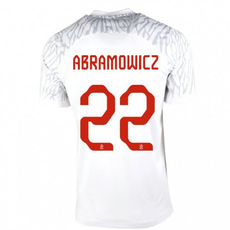 Kandiny Damen Polnische Slawomir Abramowicz #22 Weiß Heimtrikot Trikot 22-24 T-shirt