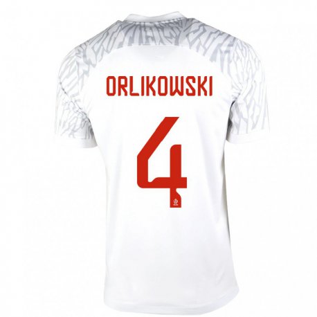 Kandiny Damen Polnische Igor Orlikowski #4 Weiß Heimtrikot Trikot 22-24 T-shirt