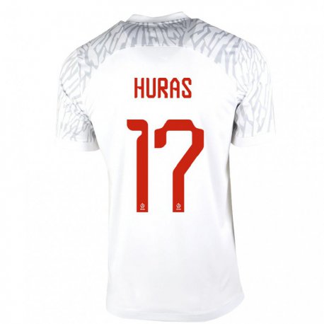 Kandiny Damen Polnische Mike Huras #17 Weiß Heimtrikot Trikot 22-24 T-shirt