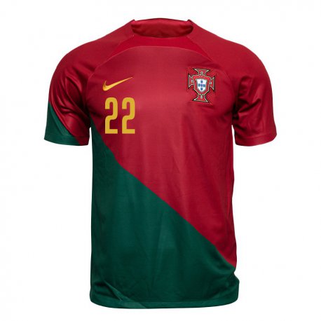 Kandiny Damen Portugiesische Goncalo Tabuaco #22 Rot Grün Heimtrikot Trikot 22-24 T-shirt