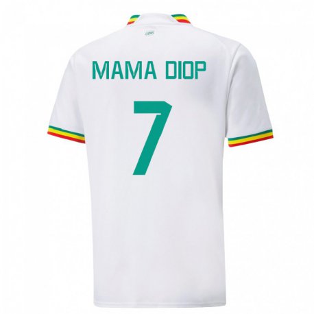 Kandiny Damen Senegalesische Mama Diop #7 Weiß Heimtrikot Trikot 22-24 T-shirt