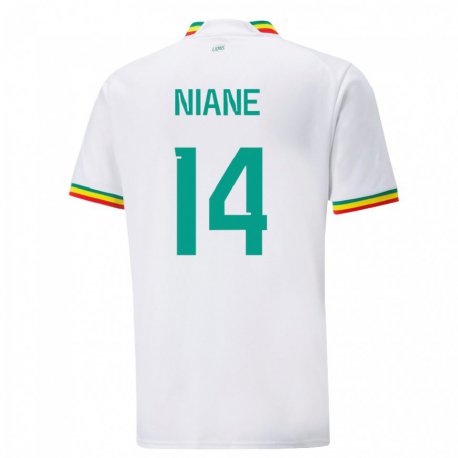 Kandiny Damen Senegalesische Ibrahima Niane #14 Weiß Heimtrikot Trikot 22-24 T-shirt