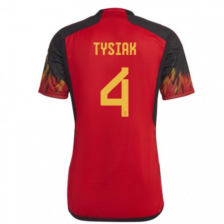 Kandiny Damen Belgische Amber Tysiak #4 Rot Heimtrikot Trikot 22-24 T-shirt
