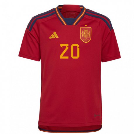 Kandiny Damen Spanische Joel Casals #20 Rot Heimtrikot Trikot 22-24 T-shirt