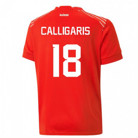 Kandiny Damen Schweizer Viola Calligaris #18 Rot Heimtrikot Trikot 22-24 T-shirt