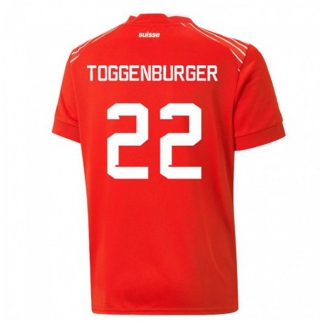 Kandiny Damen Schweizer Nando Toggenburger #22 Rot Heimtrikot Trikot 22-24 T-shirt
