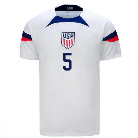 Kandiny Damen Us-amerikanische Hailie Mace #5 Weiß Heimtrikot Trikot 22-24 T-shirt