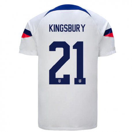 Kandiny Damen Us-amerikanische Aubrey Kingsbury #21 Weiß Heimtrikot Trikot 22-24 T-shirt