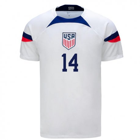 Kandiny Damen Us-amerikanische Bryan Moyado #14 Weiß Heimtrikot Trikot 22-24 T-shirt