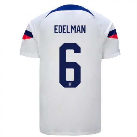 Kandiny Damen Us-amerikanische Daniel Edelman #6 Weiß Heimtrikot Trikot 22-24 T-shirt