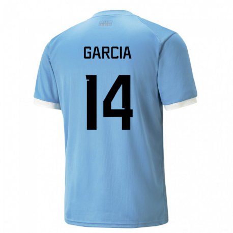 Kandiny Damen Uruguayische Damian Garcia #14 Blau Heimtrikot Trikot 22-24 T-shirt